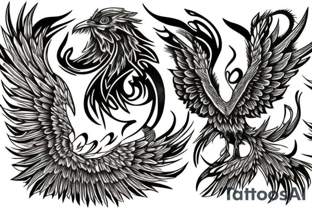Phoenix rising from Ashes tattoo idea