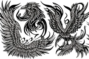 Phoenix rising from Ashes tattoo idea