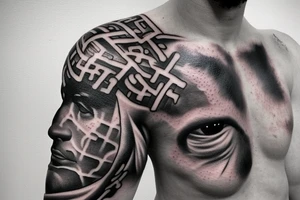 Kratos with Greek clouds tattoo idea