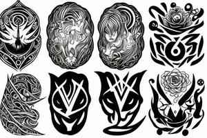 Four earth elements, but to show calm and fierce tattoo idea
