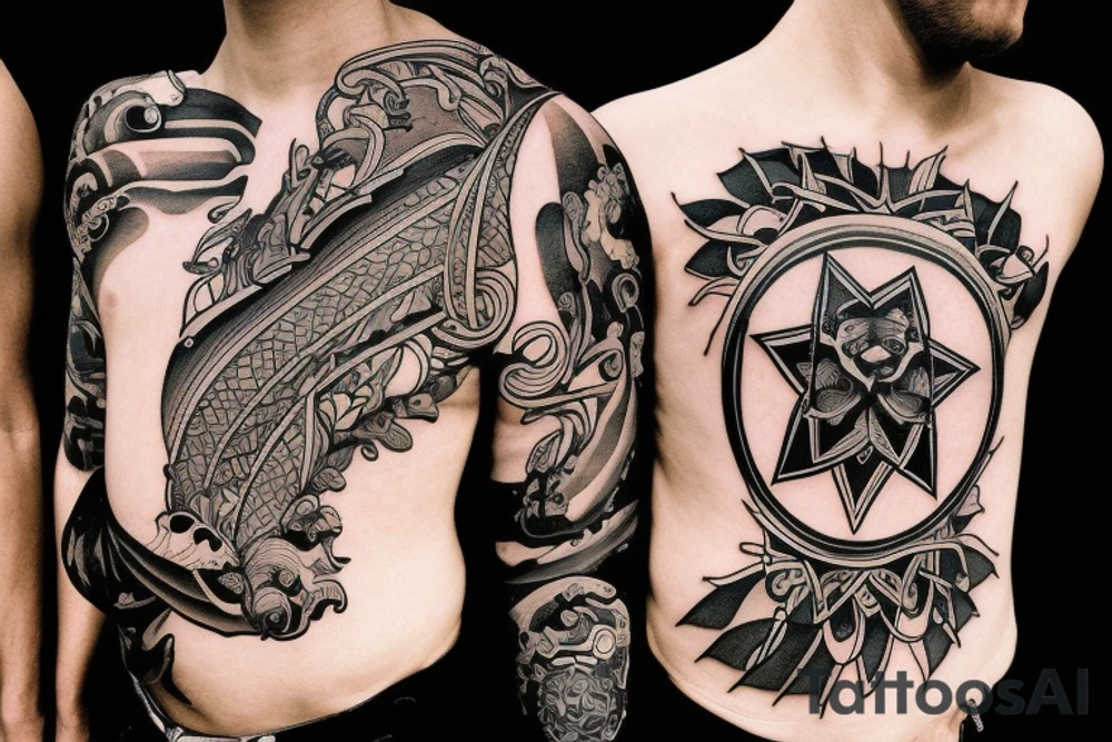 Four earth elements, but to show calm and fierce tattoo idea