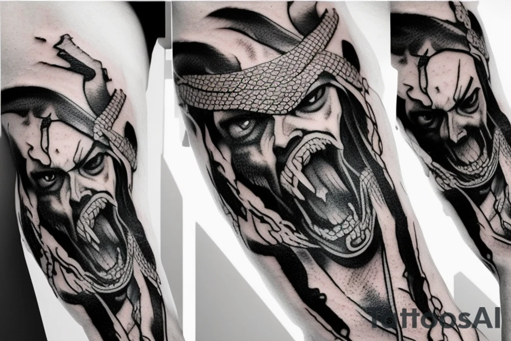 Kratos and snake tattoo idea