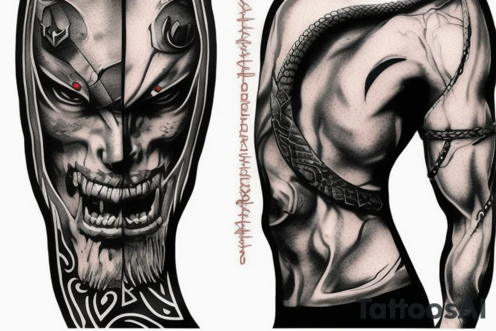 Kratos and snake tattoo idea