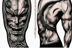 Kratos and snake tattoo idea