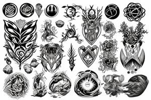 Four earth elements, but to show calm and fierce tattoo idea