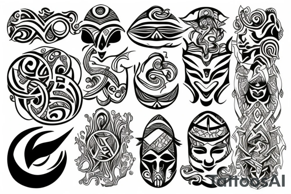 Four earth elements tattoo idea