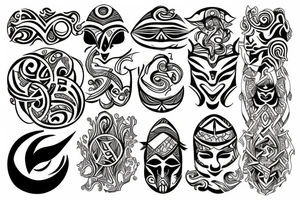 Four earth elements tattoo idea