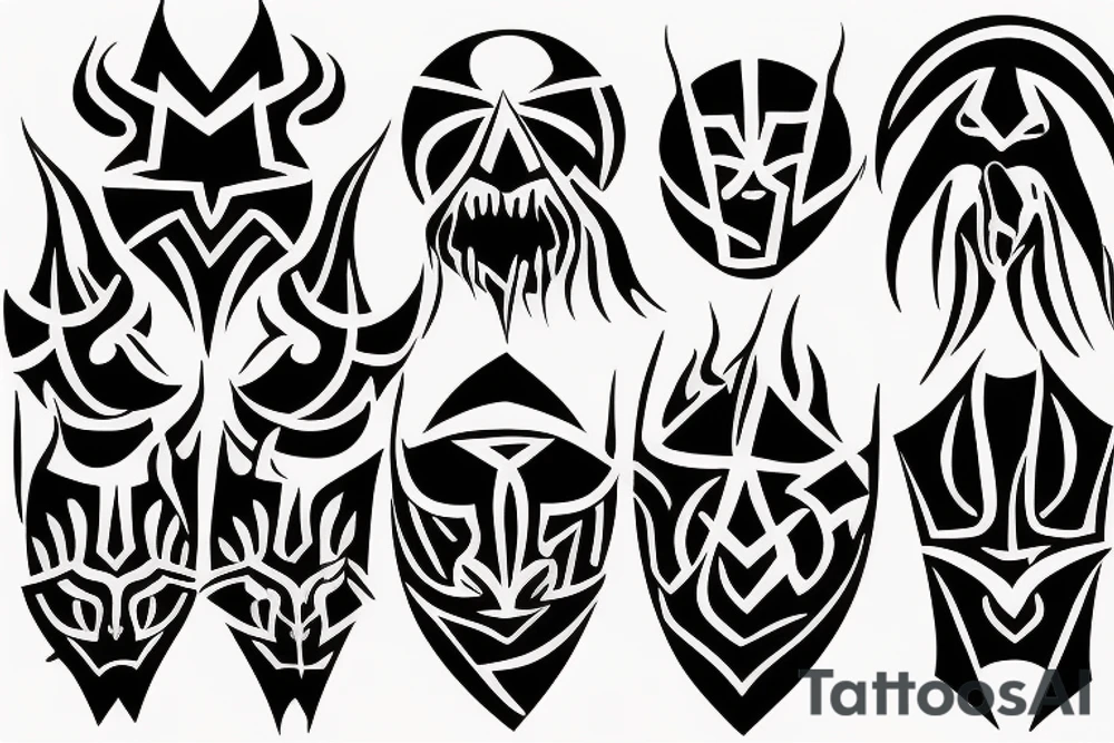 neo tribal black metal tattoo idea