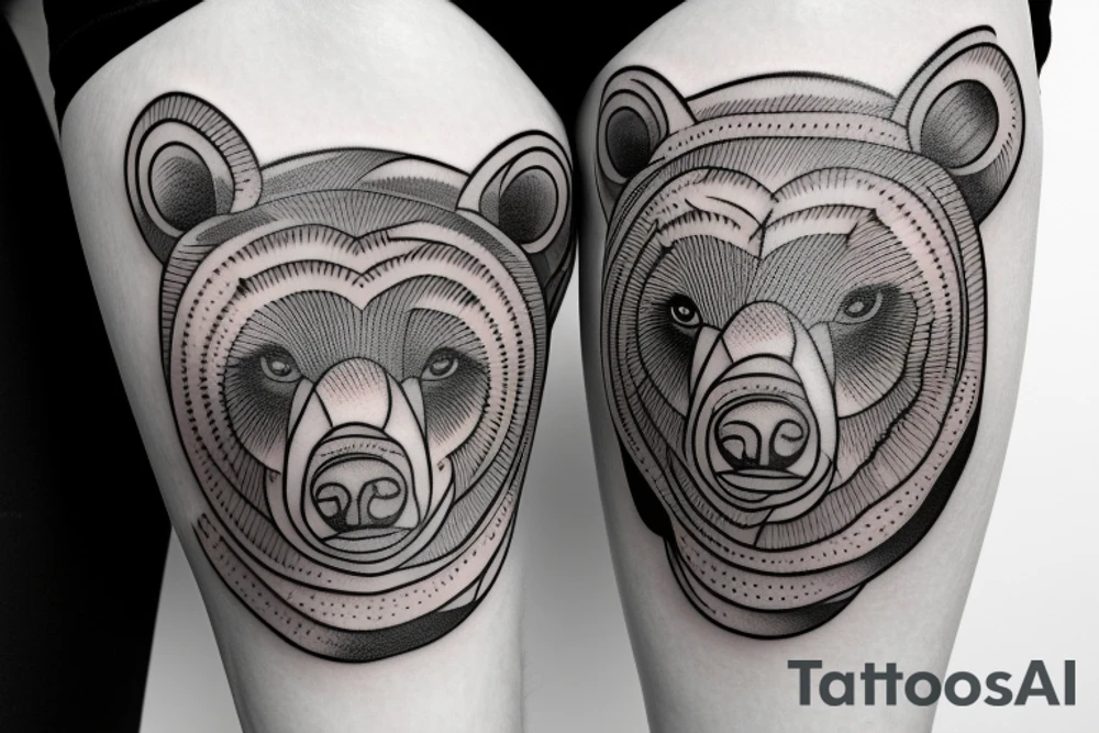 mother bear and a cub tattoo idea