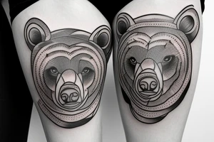 mother bear and a cub tattoo idea