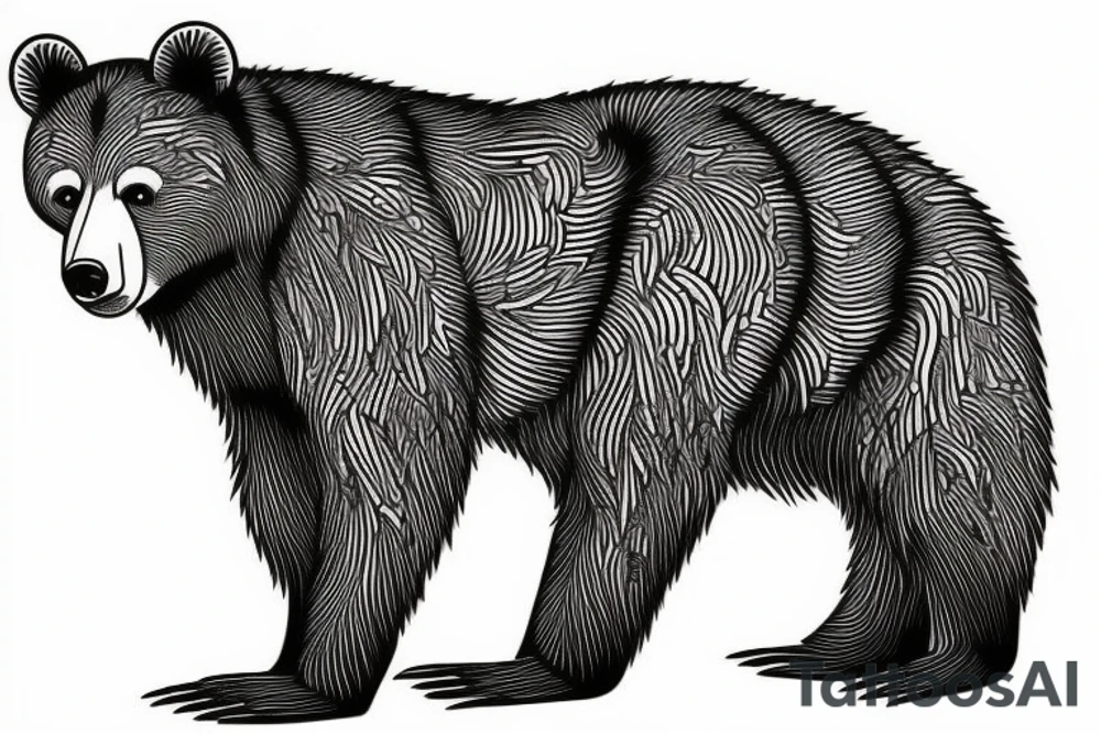 a mother bear and a cub tattoo idea
