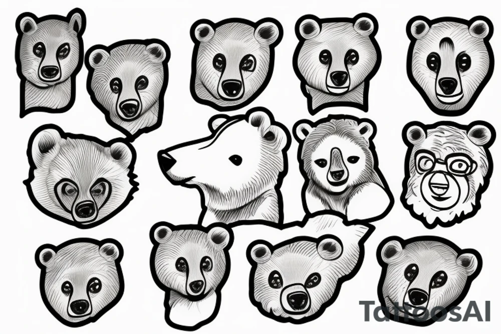 a mother bear and a cub tattoo idea