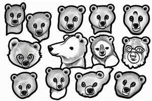 a mother bear and a cub tattoo idea
