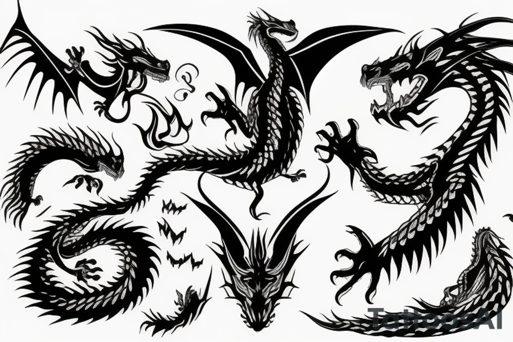 Dragon head western tattoo idea