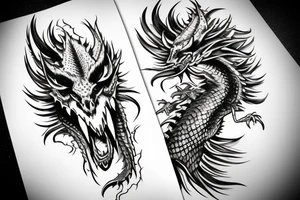 Dragon head western tattoo idea
