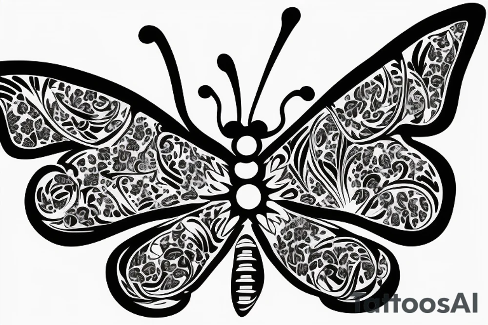 Big butterfly in the middle, moon above, flowers under tattoo idea Big butterfly in the middle, moon above, flowers under tattoo idea