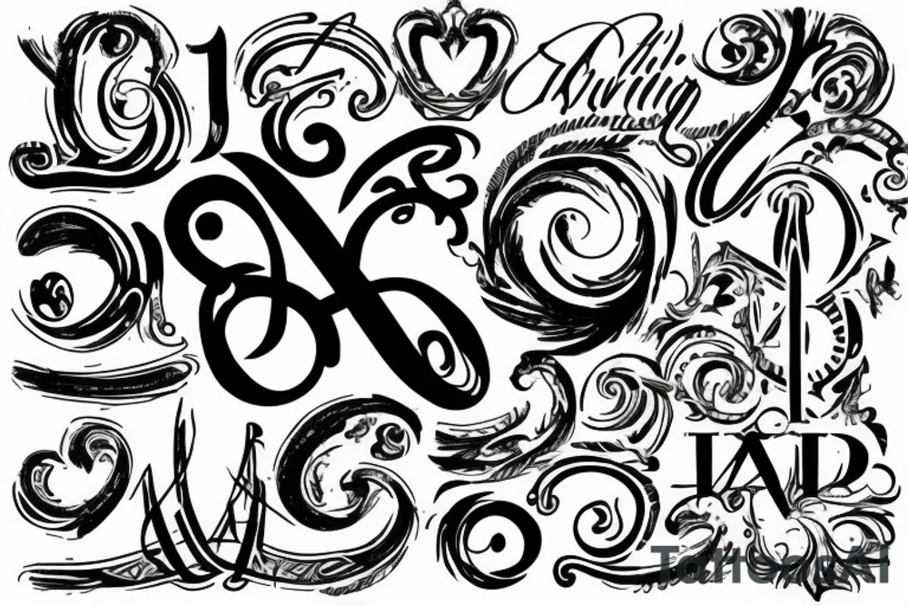 infinty sign with roman numerals and imbrogliare in it tattoo idea