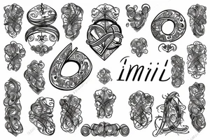 infinty sign with roman numerals and imbrogliare in it tattoo idea