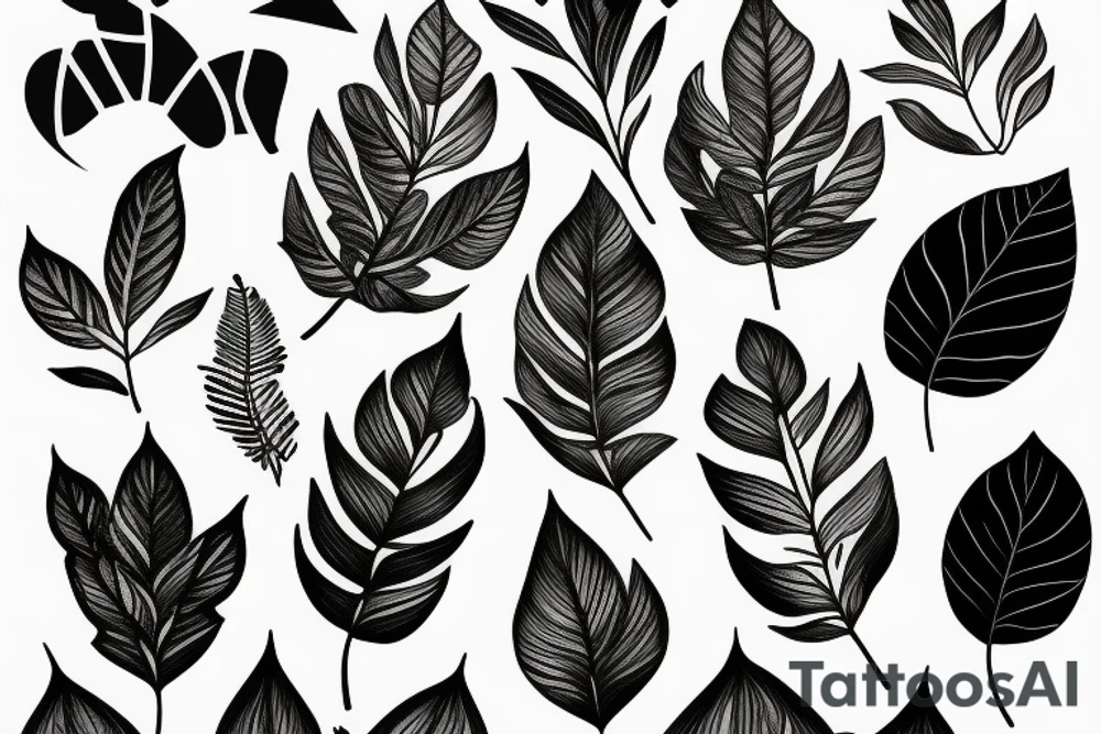 leaves tattoo idea