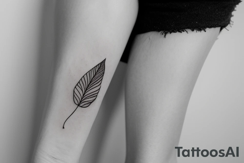 simple leaf tattoo idea