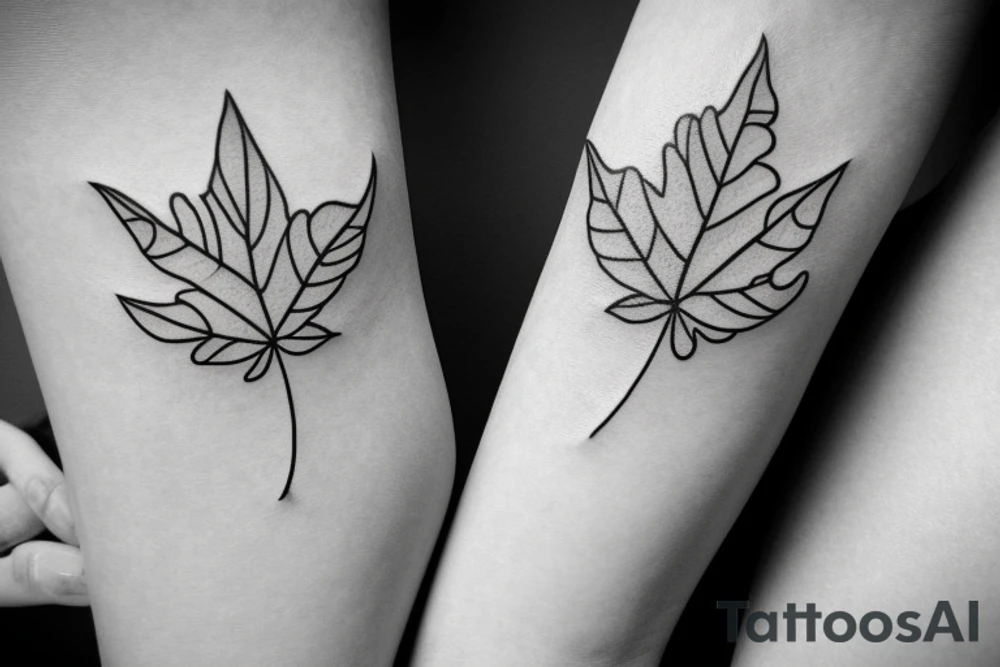 simple leaf tattoo idea