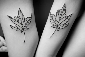 simple leaf tattoo idea