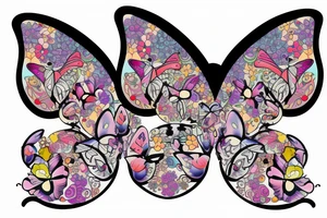 butterflies with flower tattoo idea