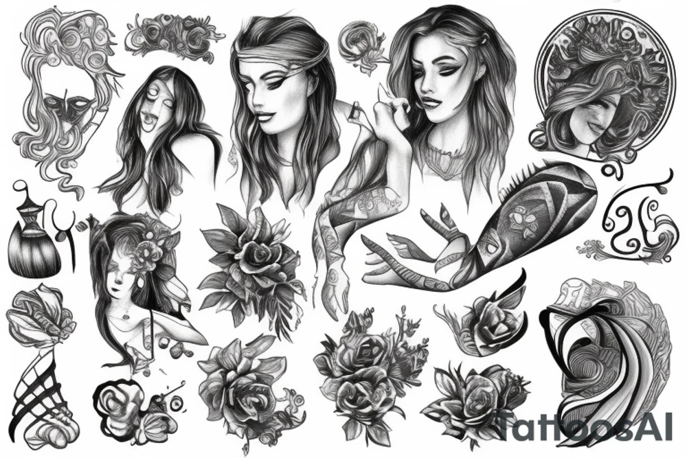 N with aquarius tattoo idea