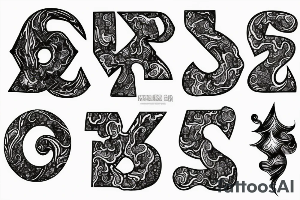 Letter n 
with aquarius tattoo idea