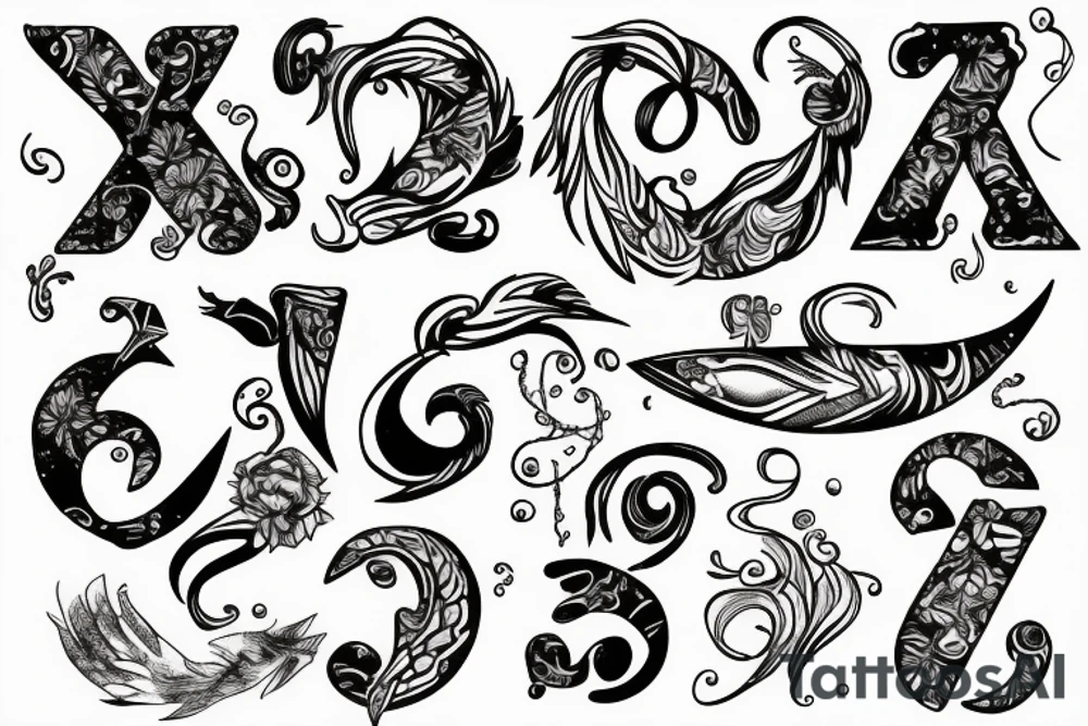 Letter n 
with aquarius tattoo idea
