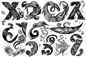 Letter n 
with aquarius tattoo idea