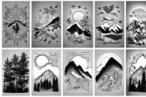 Mountains, Nature and growth tattoo idea