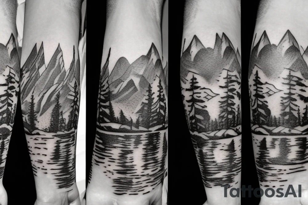Mountains, Nature and growth tattoo idea