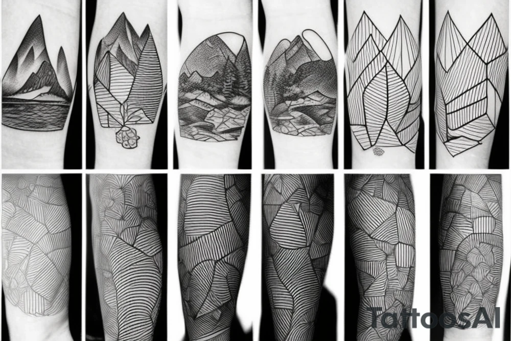 Mountains, line work, Nature and growth tattoo idea Mountains, line work, Nature and growth tattoo idea