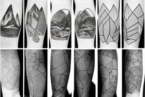 Mountains, line work, Nature and growth tattoo idea