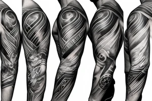 Half sleeve that incorporates DC superhero logos tattoo idea