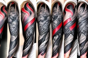 DC superhero logos as a half sleeve on left arm tattoo idea