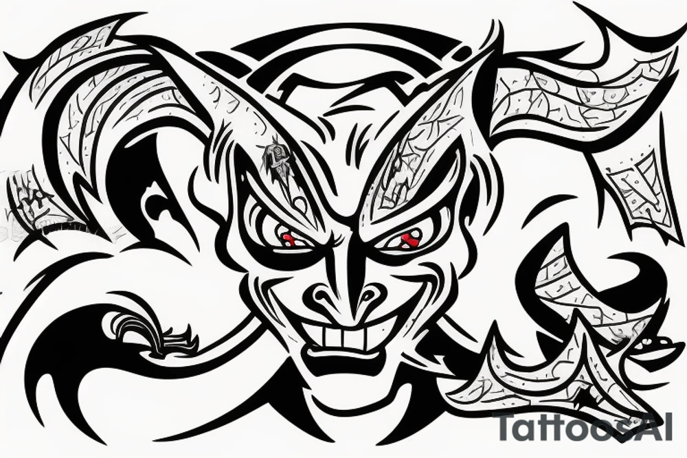 Cartoon devil being evil tattoo idea