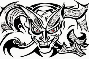 Cartoon devil being evil tattoo idea