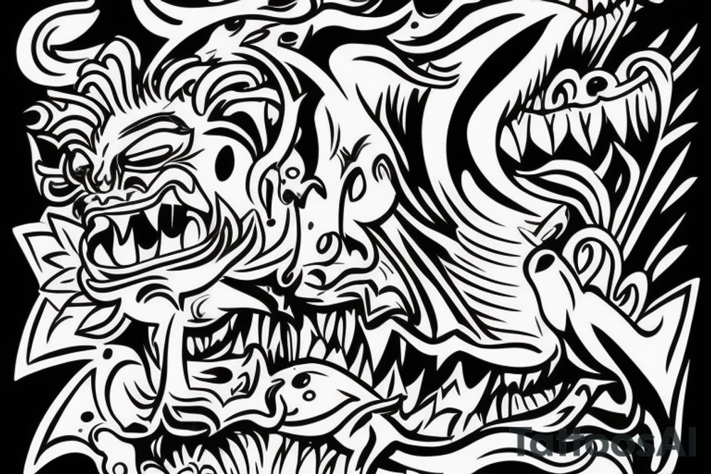 Cartoon devil being evil tattoo idea
