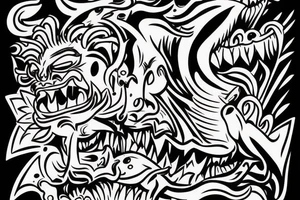 Cartoon devil being evil tattoo idea