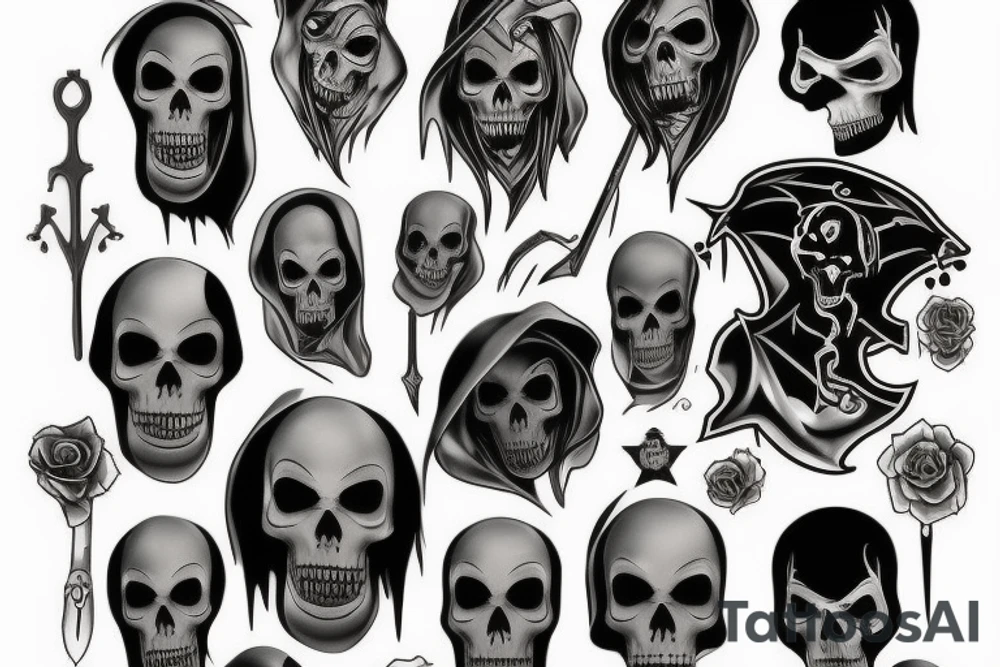 Scary Grim reaper tattoo idea