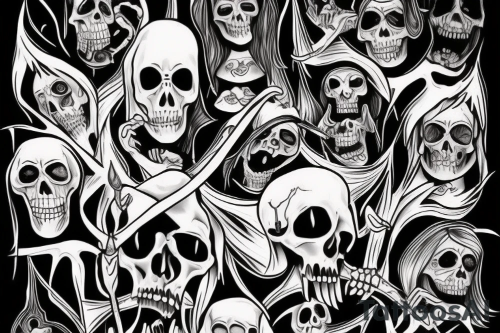 Scary Grim reaper tattoo idea