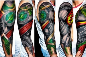 Superman, Batman, Wonder Woman, The Flash, Green Lantern as a sleeve tattoo idea