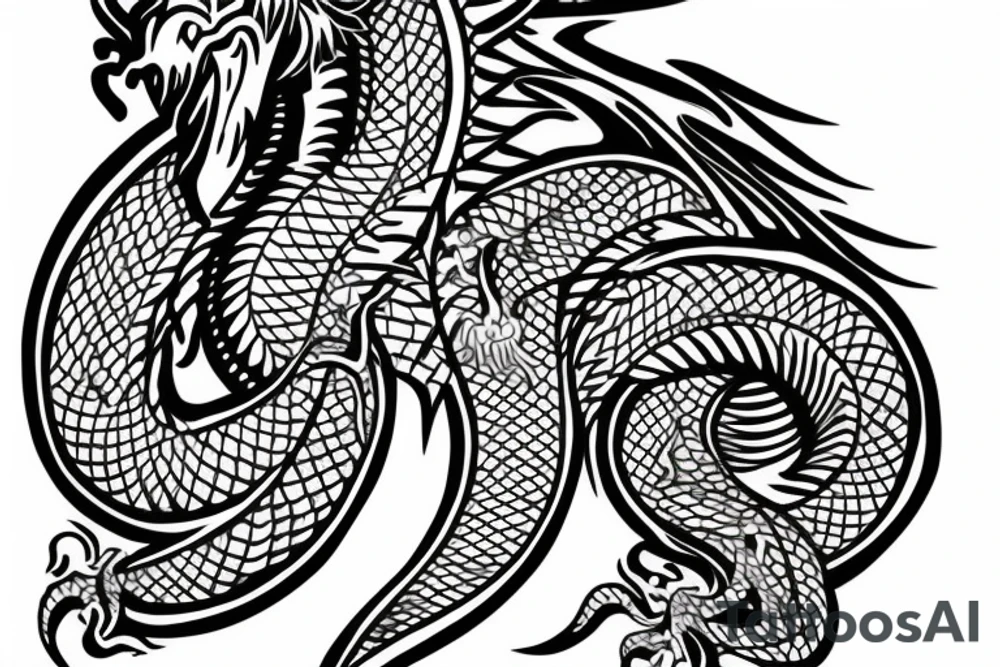 tattoo of a dragon wrapped around the arm from the hand to the neck tattoo idea