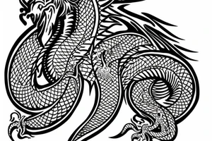 tattoo of a dragon wrapped around the arm from the hand to the neck tattoo idea