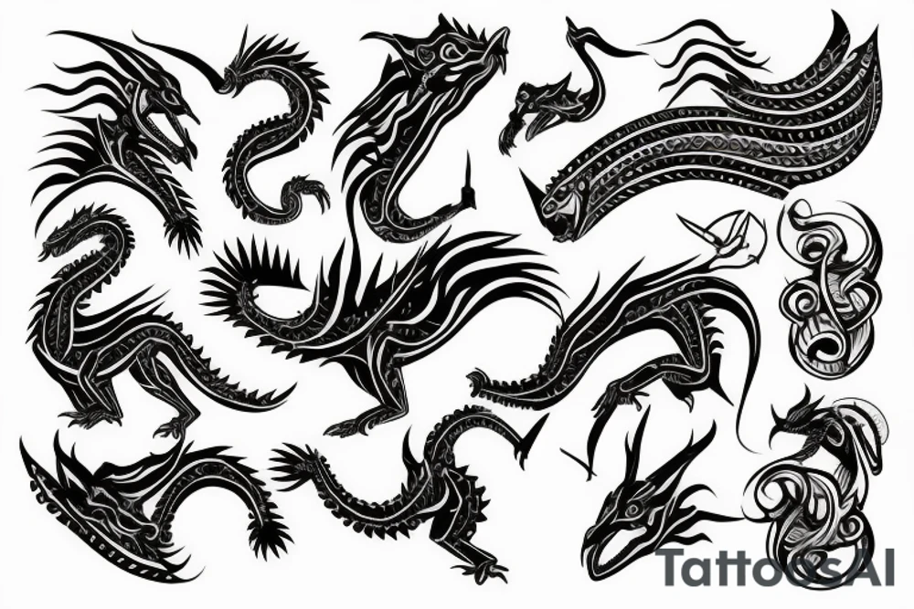 Dragão no braço tattoo idea