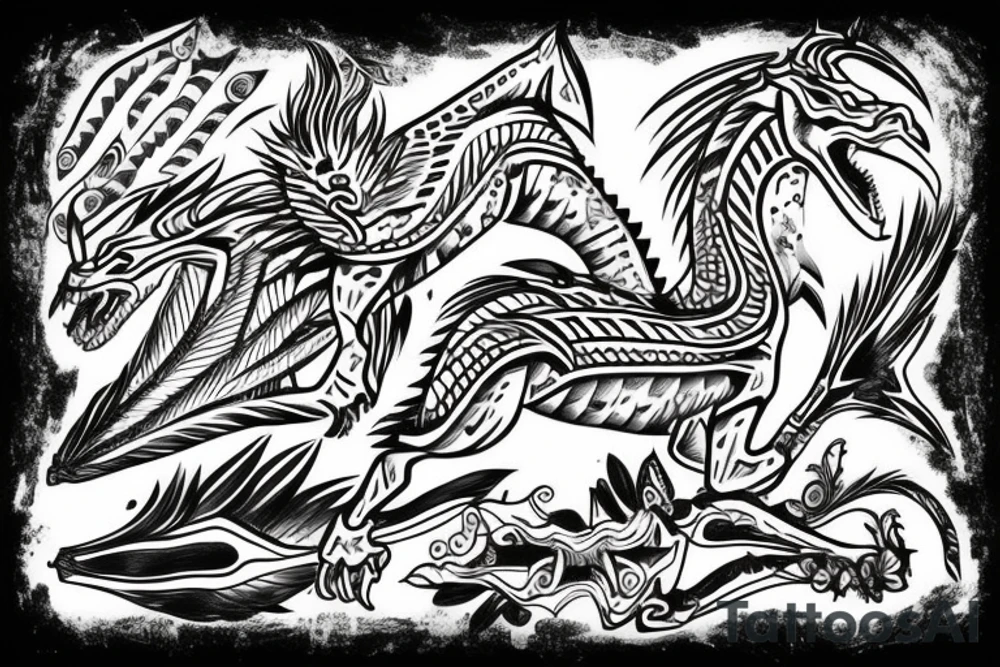 Dragão no braço tattoo idea