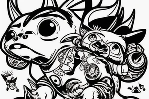 gizmo from gremlins riding appa from avatar tattoo idea