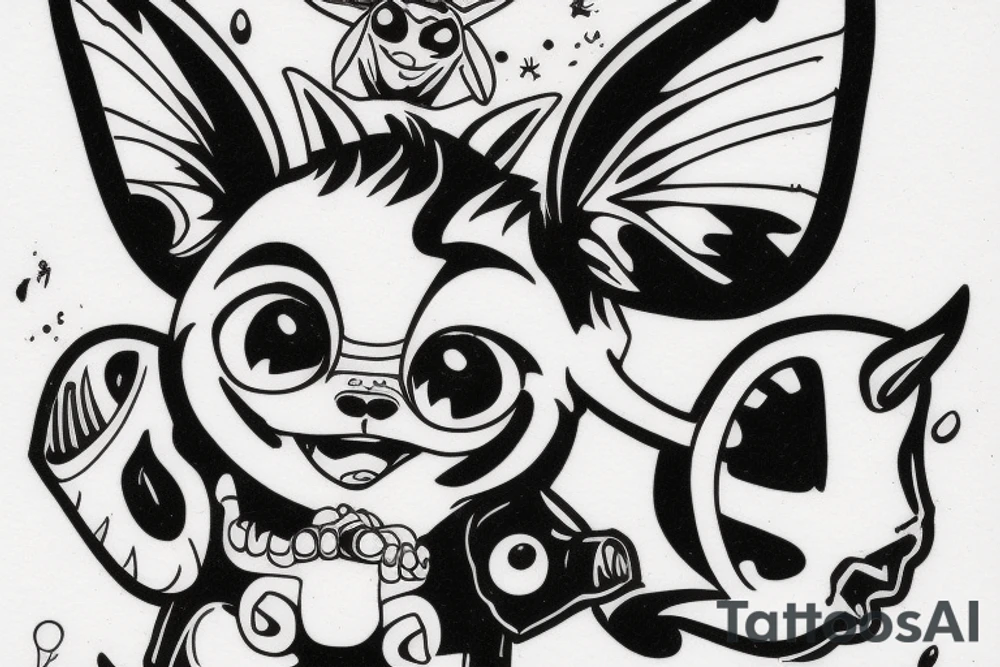 gizmo from gremlins riding appa from avatar tattoo idea